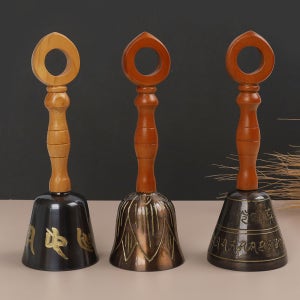 청동 조각 요령 연꽃 옴마니반메훔 광명진언 택1 불교요령 불교용품