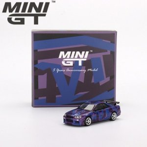 미니지티(446) 1/64 닛산 스카이라인 GT-R (R34) V-Spec II 미니지티 디지털 카모플라쥬 (미니지티 5주년 기념 모델)