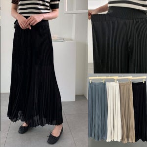 봄 밴딩 플리츠 치마바지 여성 주름치마 가을 플리츠롱스커트
