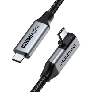 케이블타임 USB 3.2 Gen2 C to C타입 90도 ㄱ자 케이블 CU24L 2M