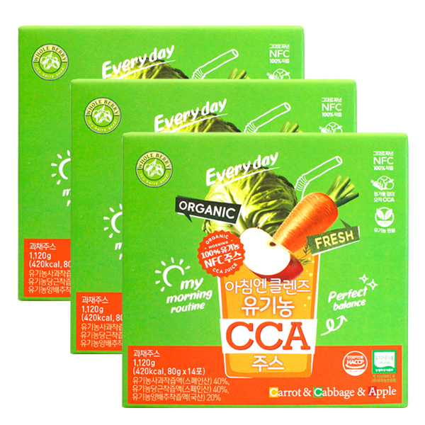 홀베리 아침엔 <b>클렌즈</b> 유기농 CCA 주스 80gX14포X3개/ 까주스 쥬스
