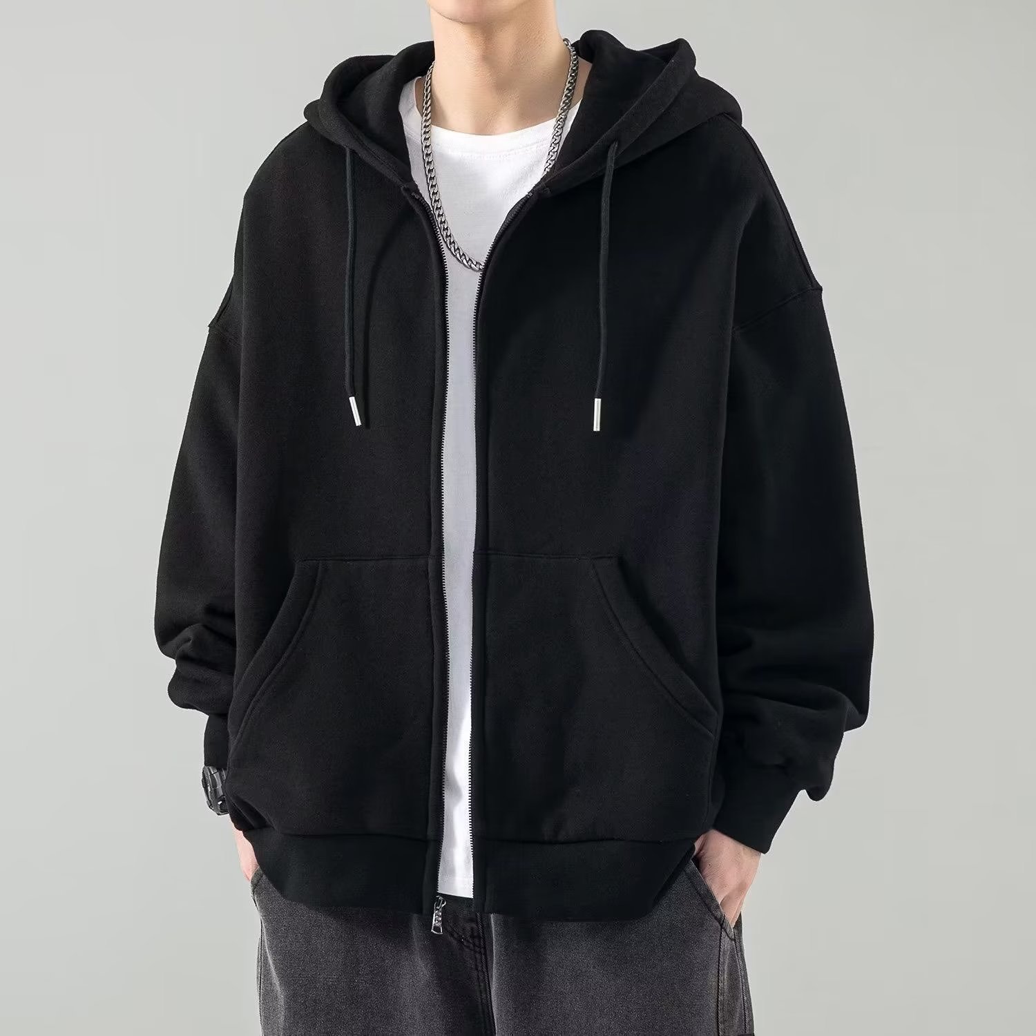 남자 가을 겨울 데일리 기모 후드티 후드집업 오버사이즈 빅사이즈 간절기 블랙 맨투맨 헬스