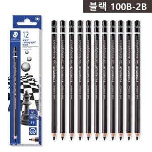 스테들러 루모그라프 블랙연필 100B 미술 화방 스케치 연필 2B