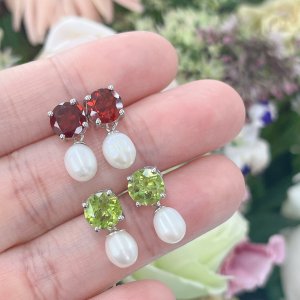 담수 진주 원석 귀걸이 실버925