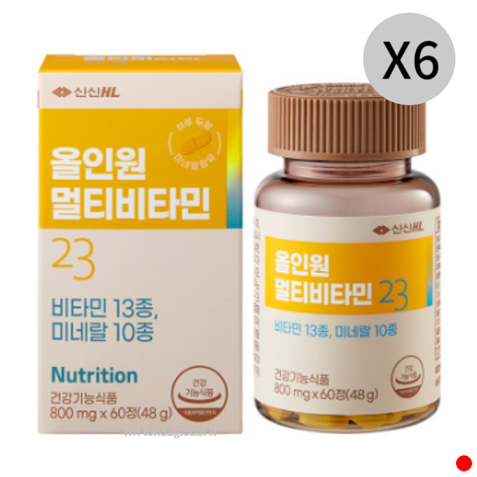<b>신신제약</b> 올인원 멀티<b>비타민</b> 23 미네랄 항산화 60정X6