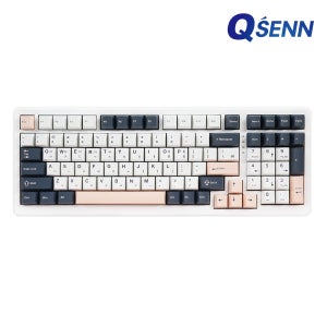 QSENN Q99 PBT 풀윤활 가스켓 유무선 기계식 키보드 화이트, 오테뮤저소음피치축V3