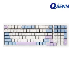 QSENN Q99 PBT 풀윤활 가스켓 유무선 기계식 키보드 블루퍼플, 하이무저소음바다소금