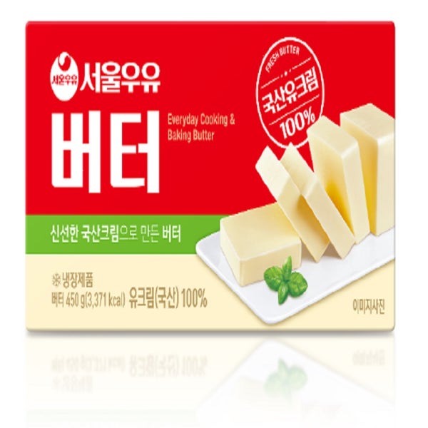 ★무료!! 재활용 아이스박스, 팩★ 서울우유 무염버터 450g 1개