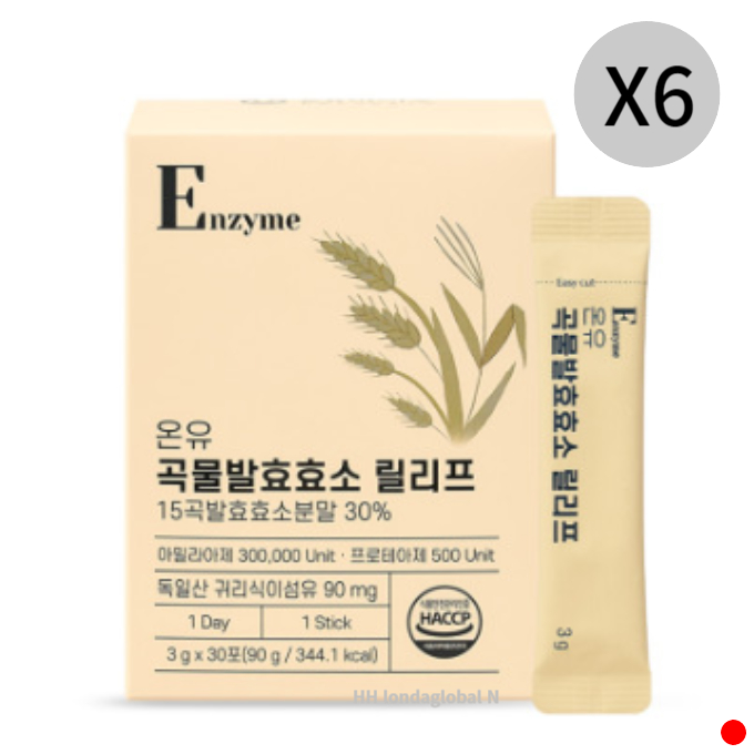 <b>온유</b>바이오 <b>곡물발효효소 릴리프</b> 탄수화물 컷 30포 X6
