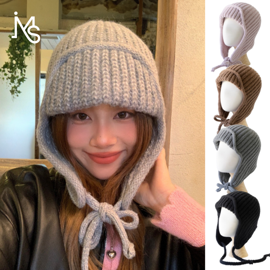 귀달이모자 니트모자 프플 이어머프 방한 군밤 귀마개 귀덮개 털 스키 겨울 모자