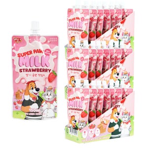 (3박스) 슈퍼포우 펫밀크 강아지 우유 고양이 음수량 딸기(면역), 150ml, 24개