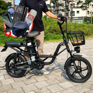 모토벨로 G6 프로 듀얼 48V 500W 10AH 유아등원 2인용 바구니 전기자전거