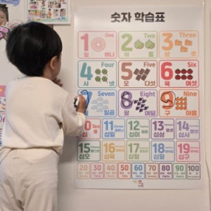 숫자 한글 아기학습벽보 방수포스터 엄마랑벽그림