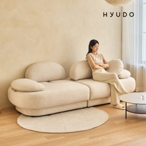 휴도 하현의 동백 2500 반달 모듈 화이트 조야 패브릭 쇼파 3인 스윙 소파
