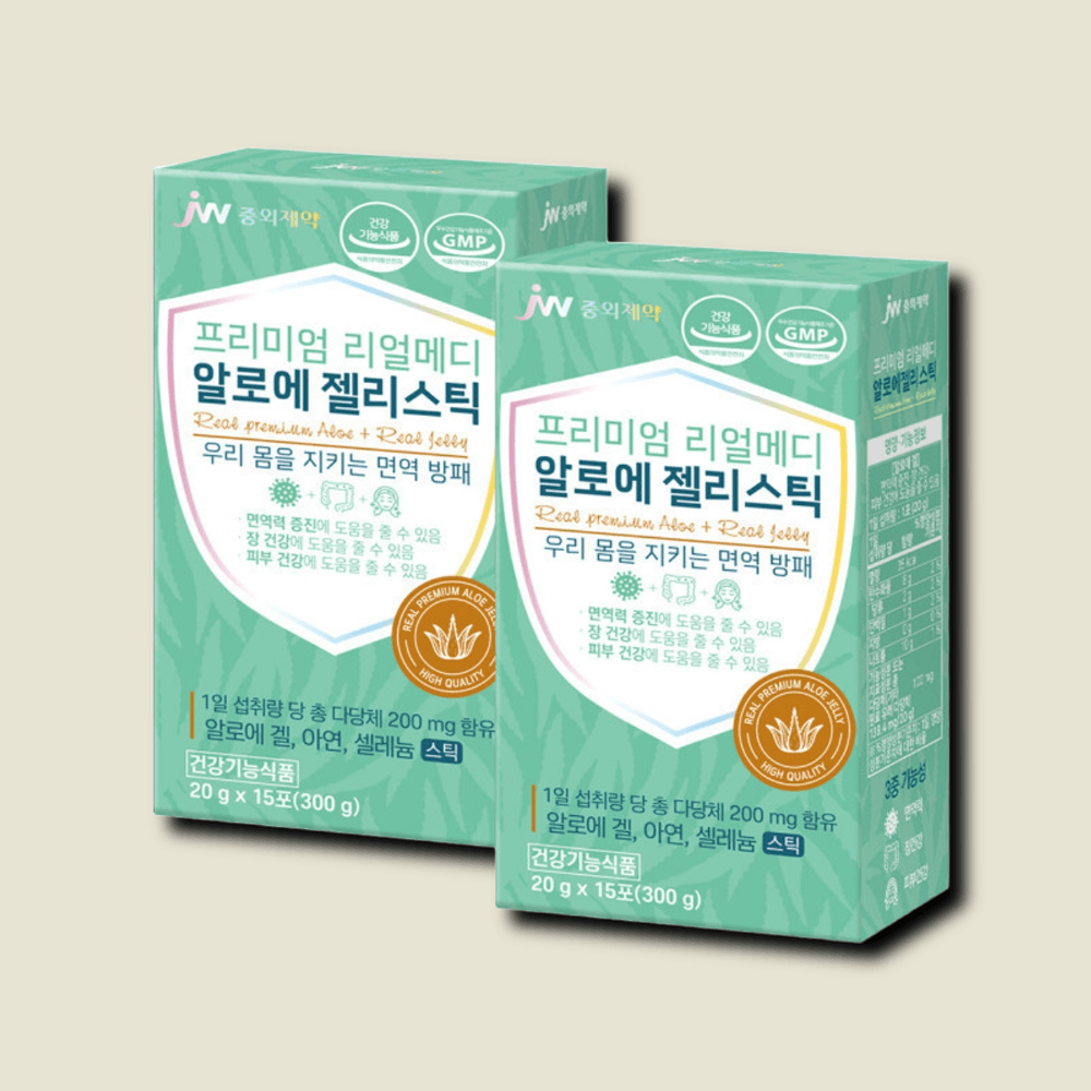 리얼메디 이뮨 알로에 겔 젤 젤리 스틱 15포 x 2박스