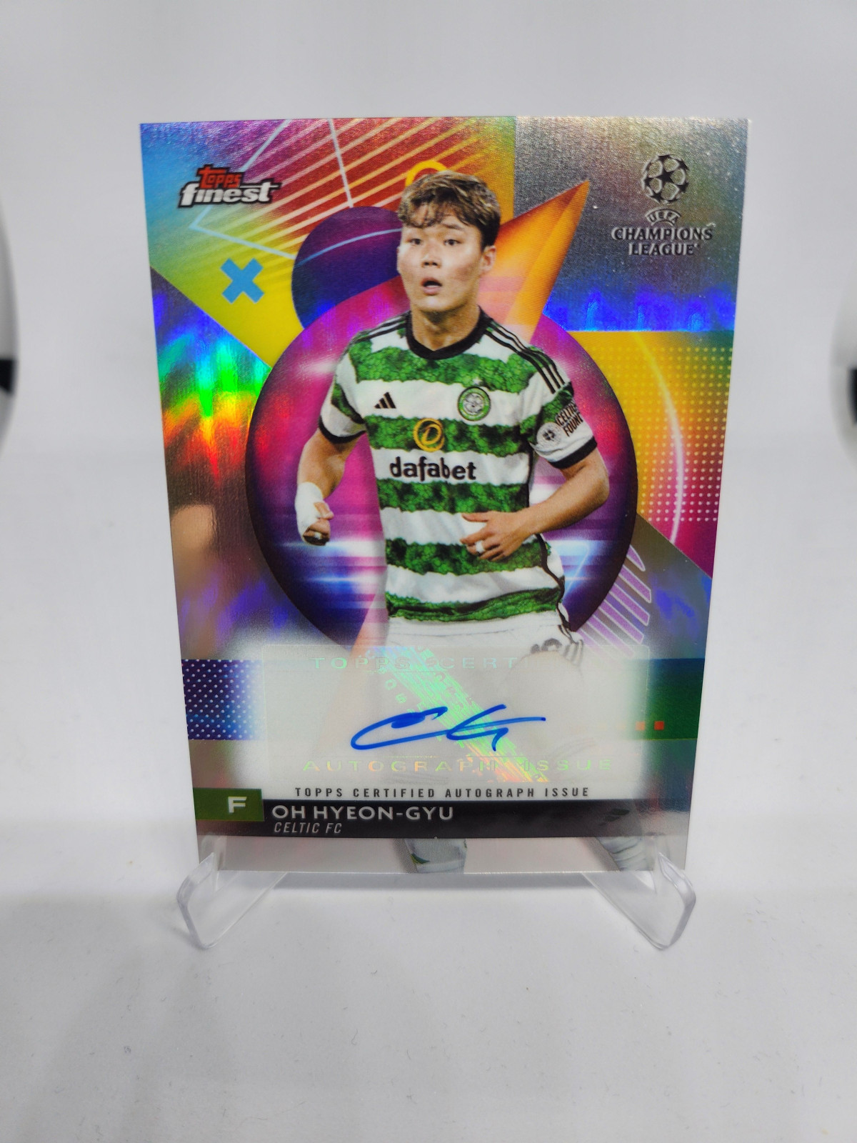 오현규축구카드 2023 Topps Finest UEFA 친필싸인 루키 RC 오토카드