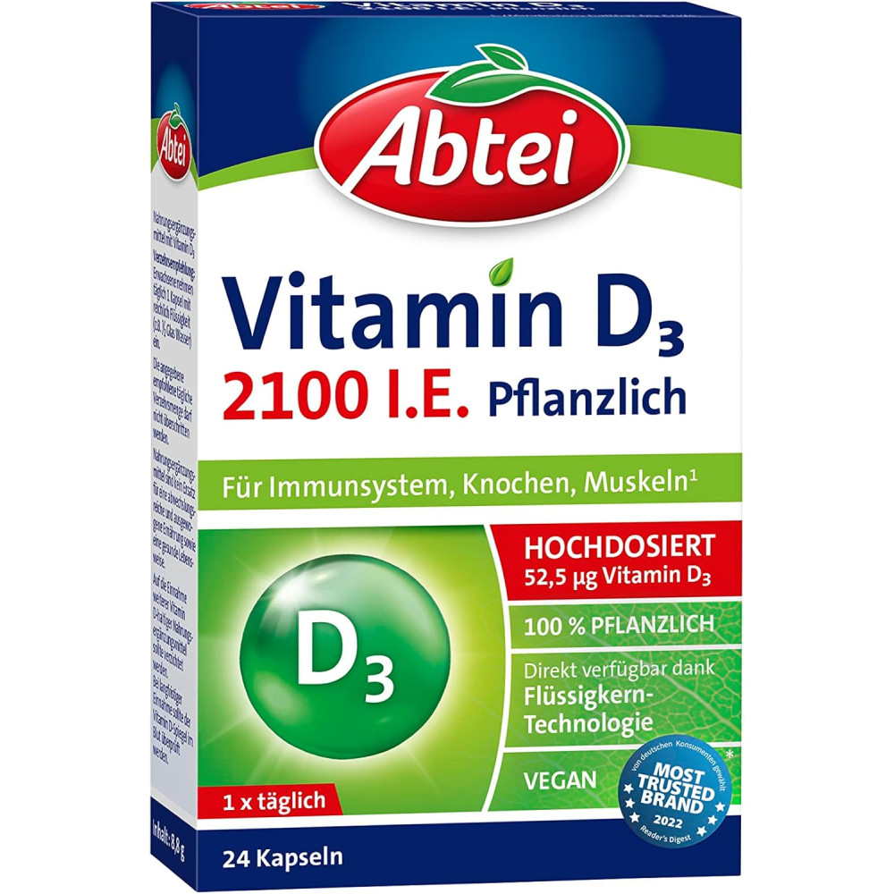 Abtei <b>비타민</b> D3 2100 I.E. 영양제 24캡슐