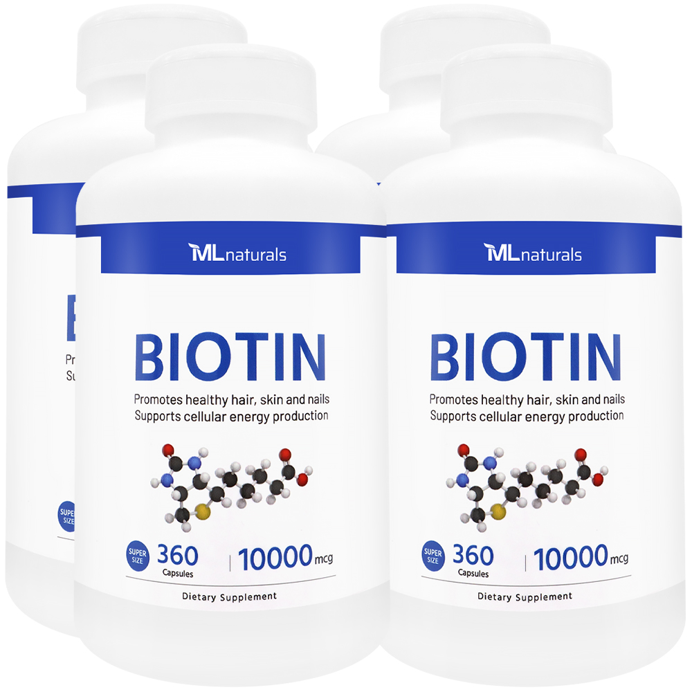 [미국배송] <b>마이</b>라이프 내추럴스 <b>비오틴</b> 10000mcg 슈퍼사이즈 360정, 4개