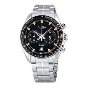 세이코 알바 남성 메탈 손목 시계 크로노 A4B015X1