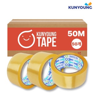 건영 박스 테이프 50M OPP 택배테이프 중포장 KYH3 50개, 48mmx50m, 투명