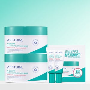 [더블] 에스트라 에이시카365 쿨링진정패드 pH4.5 110ml(60매) x 2개