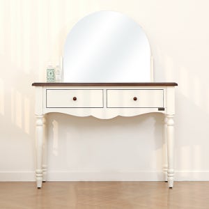 [마드리엔]바네스데코 라운드 거울 콘솔 서랍 테이블 화장대 세트 1100