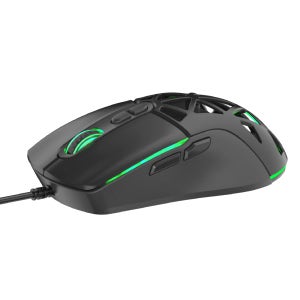 맥스틸 C타입 유선 마우스 3600dpi USB젠더 GM-MCU30 LED 블랙