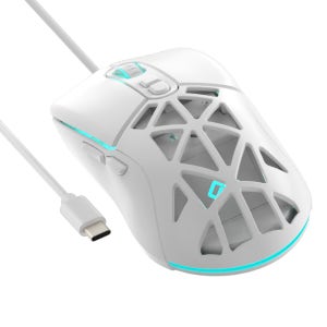 맥스틸 C타입 유선 마우스 3600dpi USB젠더 GM-MCU30 LED 화이트