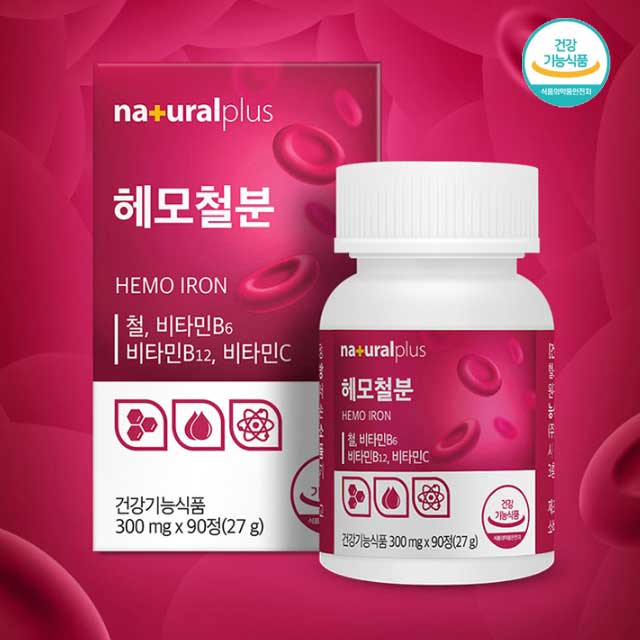 청소년 성인 남녀 철분 권장량 헤모철분 300mg 90정