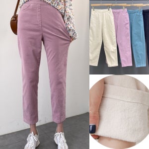 기모 밴딩 골덴 배기팬츠 스판 편한 키작녀바지 파스텔 코듀로이 배기바지 빅사이즈 S-XL