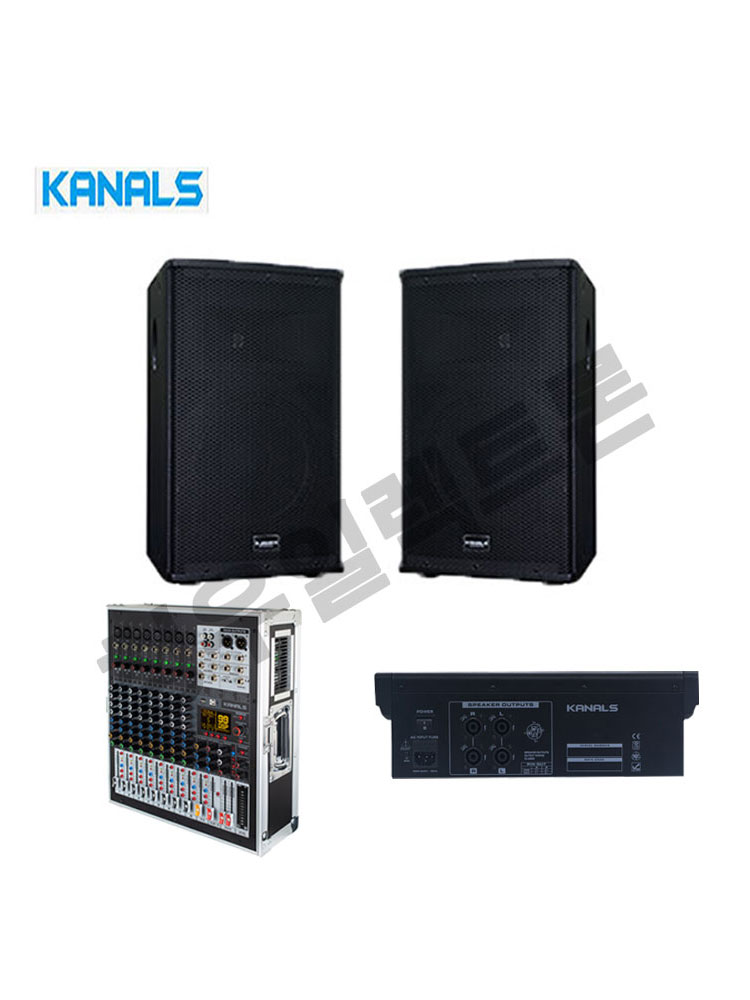 버스킹 강연장 예배당 카날스 파워드믹서 BKT-1400H 패시브스피커 KRS-1540