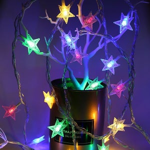 80구 LED 별 가랜드 릴레이 크리스마스 전구 10M