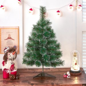 뉴리얼 솔잎 눈꽃 연말 크리스마스 미니 트리 60cm