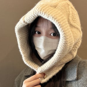 후드모자 여자니트워머 겨울코디아이템 여자방한모