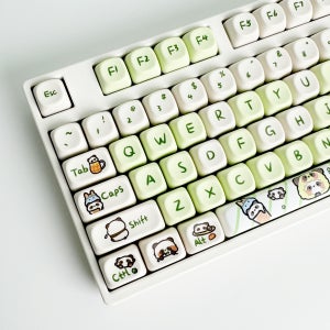 귀여운 판다 키캡 PBT MOA 독거미 기계식 키보드 142키 언더스코어랩스