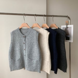 여성 모헤어 빅사이즈 니트 조끼 앙고라 니트베스트