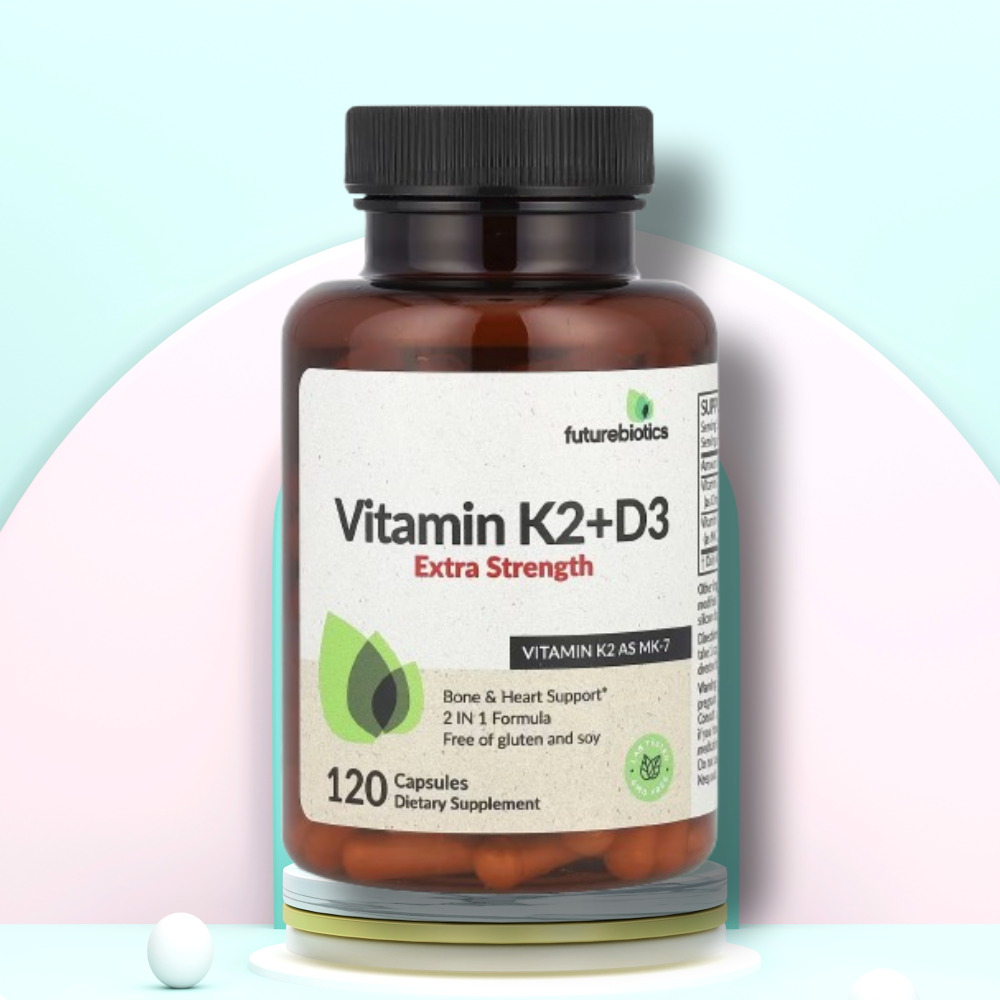 퓨쳐바이오틱스 <b>비타민K2D3</b> MK7 메나퀴논 엑스트라스트렝스 120캡슐