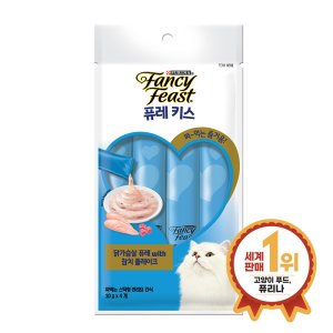 팬시피스트 퓨레키스 츄르 닭가슴살퓨레 참치플레이크 4p, 40g, 1개