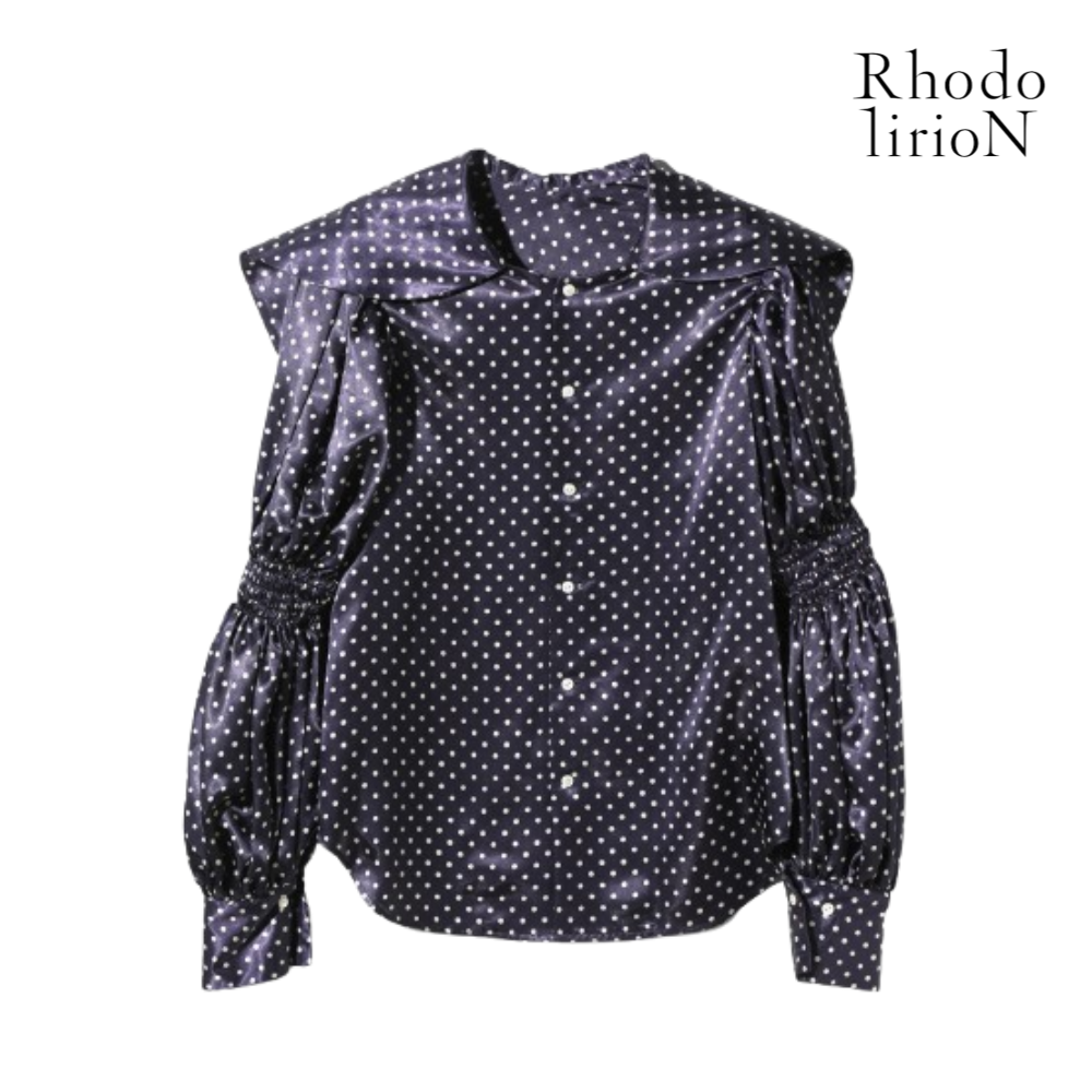 로도리리온 RHODOLIRION Two-way Cape Collar Blouse Sateen PS1004