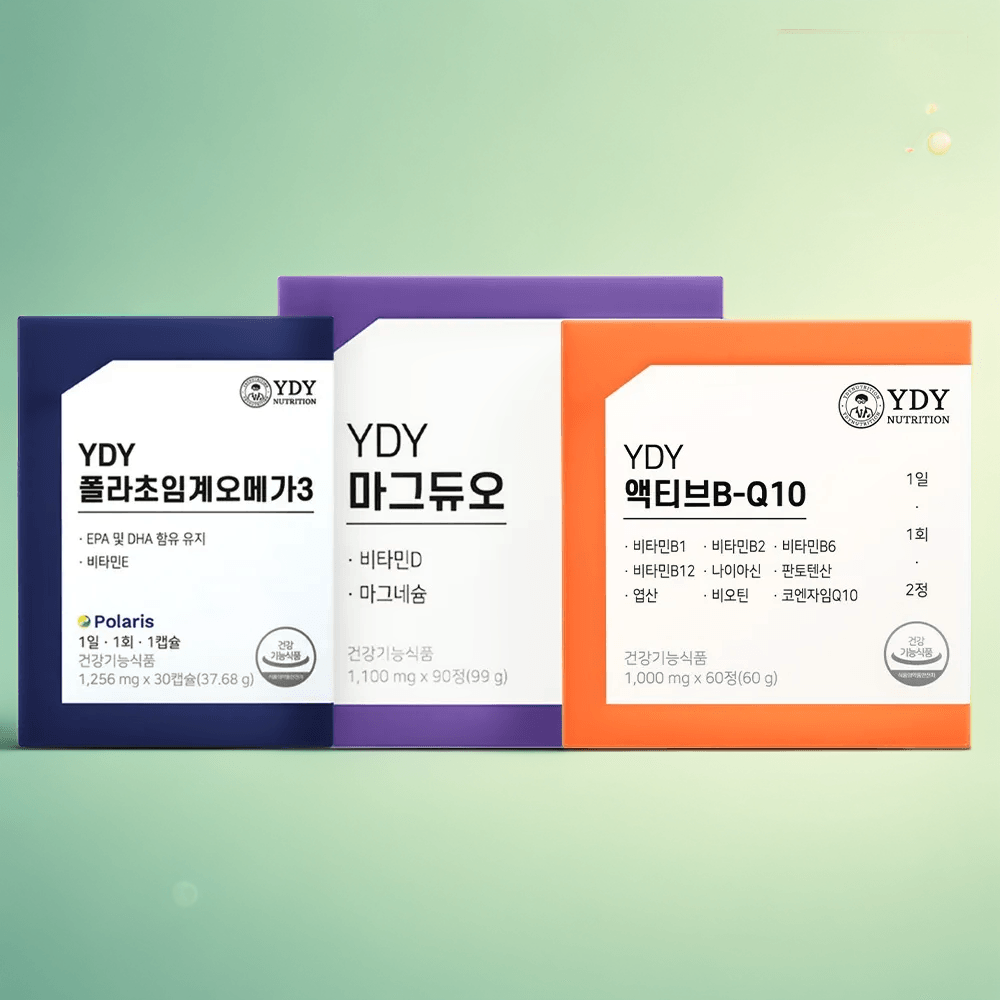 <b>YDY</b> 오메가3 마그네슘 비타민B 오마비 1세트 기초 영양관리에 도움