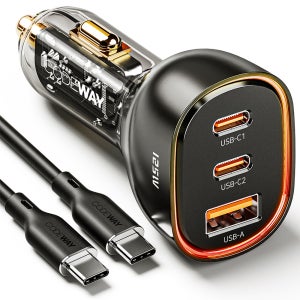 코드웨이 125W 시거잭 차량용 고속 충전기 + c to c 초고속 충전케이블 세트