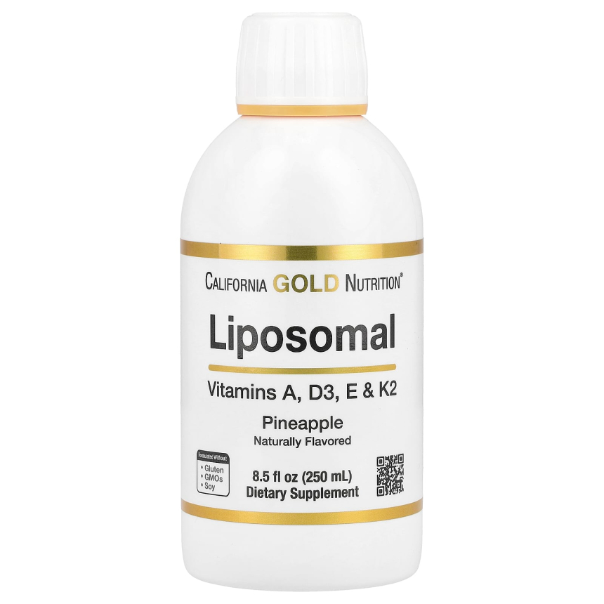 캘리포니아 골드 <b>리포소멀 비타민</b>A, D3, E&amp;K2 파인애플 250ml