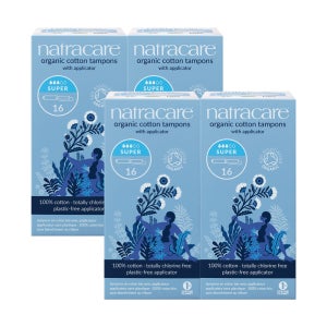 [구매후기 이벤트] 나트라케어 유기농 순면 탐폰 어플리케이터 슈퍼 4개 세트