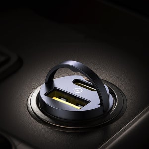 베이스어스 미니 자동차 차량용 매립형 듀얼 충전 USB C타입 PD 30W 충전기 시거잭