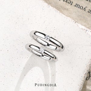 (클래어) 천연 1부 다이아몬드 웨딩밴드 결혼반지 커플링 심플한 디자인 (남+여 세트)