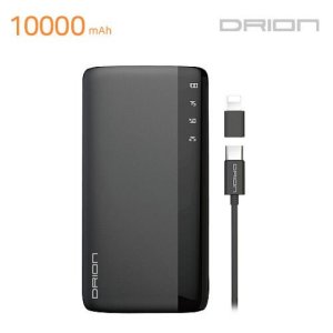 보조배터리 10000mAh -DR-P-C10000- 포함 C타입케이블+8핀젠더 USB 2포트 드리온