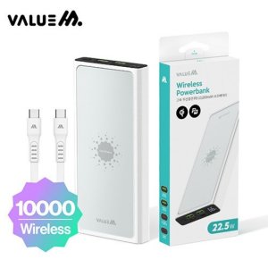 보조배터리 25W 0.2M CtoC 케이블+흡착패드 고속 무선충전 22.5W PD 포함 10000mAh 밸류엠