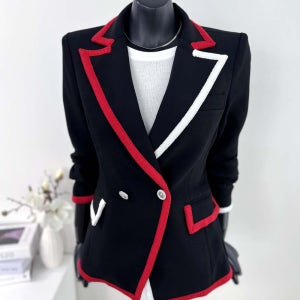 [VIVA] 24FW 라인 슬림핏 배색 여성 정장자켓