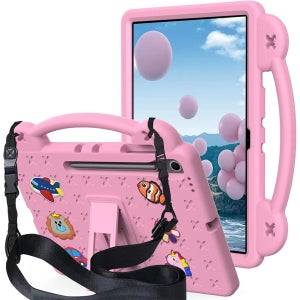 갤럭시탭 S10 FE 플러스 케이스 범퍼 유아 키즈 에바폼 애니멀비츠 핑크, 탭 S10 FE+