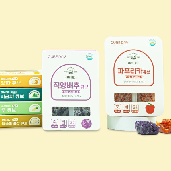 큐브데이 중기 채소큐브 18종 세트 15gX6 다진 야채 채소 죽 토핑